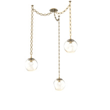 Hammerton SNB0066-03-GB-FA-CH2-L3 - Aster LED Multi Light Pendant Multi Port Canopy Gilded Brass