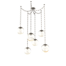 Hammerton SNB0066-06-BS-FA-CH2-L1 - Aster LED Multi Light Pendant Multi Port Canopy Beige Silver