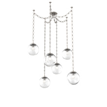 Hammerton SNB0066-06-BS-FC-CH1-L3 - Aster LED Multi Light Pendant Multi Port Canopy Beige Silver