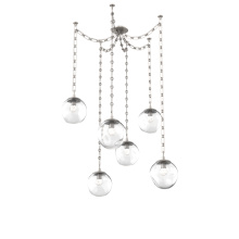 Hammerton SNB0066-06-BS-FC-CH3-L3 - Aster LED Multi Light Pendant Multi Port Canopy Beige Silver