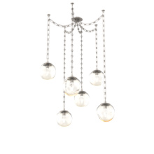 Hammerton SNB0066-06-BS-GA-CH3-L1 - Aster LED Multi Light Pendant Multi Port Canopy Beige Silver