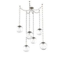 Hammerton SNB0066-06-BS-GC-CH1-L1 - Aster LED Multi Light Pendant Multi Port Canopy Beige Silver
