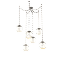 Hammerton SNB0066-06-BS-ZA-CH1-L1 - Aster LED Multi Light Pendant Multi Port Canopy Beige Silver