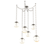 Hammerton SNB0066-06-BS-ZA-CH2-L1 - Aster LED Multi Light Pendant Multi Port Canopy Beige Silver