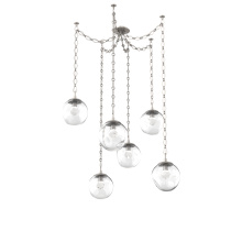 Hammerton SNB0066-06-BS-ZC-CH1-L1 - Aster LED Multi Light Pendant Multi Port Canopy Beige Silver