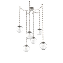 Hammerton SNB0066-06-BS-ZC-CH2-L3 - Aster LED Multi Light Pendant Multi Port Canopy Beige Silver