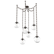 Hammerton SNB0066-06-FB-FC-CH3-L3 - Aster LED Multi Light Pendant Multi Port Canopy Flat Bronze