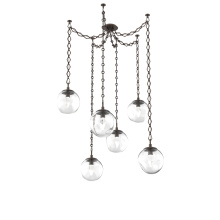 Hammerton SNB0066-06-FB-GC-CH1-L1 - Aster LED Multi Light Pendant Multi Port Canopy Flat Bronze