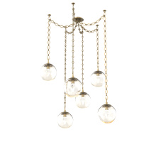 Hammerton SNB0066-06-GB-GA-CH1-L3 - Aster LED Multi Light Pendant Multi Port Canopy Gilded Brass