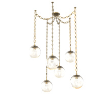 Hammerton SNB0066-06-GB-GA-CH2-L1 - Aster LED Multi Light Pendant Multi Port Canopy Gilded Brass