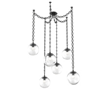 Hammerton SNB0066-06-MB-FC-CH2-L1 - Aster LED Multi Light Pendant Multi Port Canopy Matte Black