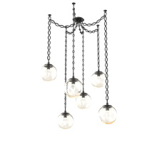 Hammerton SNB0066-06-MB-GA-CH2-L3 - Aster LED Multi Light Pendant Multi Port Canopy Matte Black