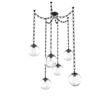 Hammerton SNB0066-06-MB-GC-CH3-L1 - Aster LED Multi Light Pendant Multi Port Canopy Matte Black