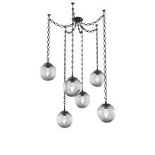 Hammerton SNB0066-06-MB-GS-CH1-L3 - Aster LED Multi Light Pendant Multi Port Canopy Matte Black