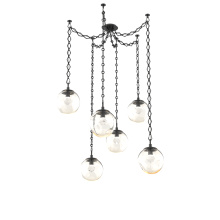 Hammerton SNB0066-06-MB-ZA-CH1-L3 - Aster LED Multi Light Pendant Multi Port Canopy Matte Black