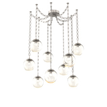 Hammerton SNB0066-09-BS-FA-CH2-L1 - Aster LED Multi Light Pendant Multi Port Canopy Beige Silver
