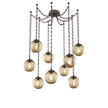 Hammerton SNB0066-09-FB-GB-CH1-L3 - Aster LED Multi Light Pendant Multi Port Canopy Flat Bronze