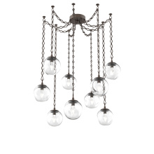 Hammerton SNB0066-09-FB-GC-CH1-L3 - Aster LED Multi Light Pendant Multi Port Canopy Flat Bronze