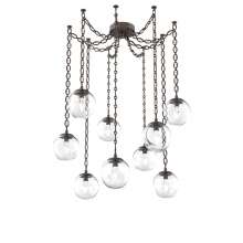 Hammerton SNB0066-09-FB-GC-CH2-L1 - Aster LED Multi Light Pendant Multi Port Canopy Flat Bronze