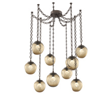 Hammerton SNB0066-09-FB-ZB-CH2-L1 - Aster LED Multi Light Pendant Multi Port Canopy Flat Bronze