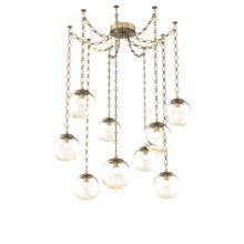 Hammerton SNB0066-09-GB-FA-CH1-L3 - Aster LED Multi Light Pendant Multi Port Canopy Gilded Brass