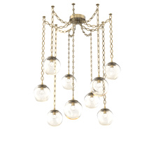 Hammerton SNB0066-09-GB-FA-CH2-L3 - Aster LED Multi Light Pendant Multi Port Canopy Gilded Brass