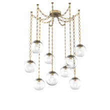 Hammerton SNB0066-09-GB-GC-CH2-L1 - Aster LED Multi Light Pendant Multi Port Canopy Gilded Brass