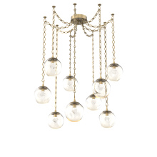 Hammerton SNB0066-09-GB-ZA-CH1-L1 - Aster LED Multi Light Pendant Multi Port Canopy Gilded Brass