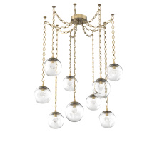 Hammerton SNB0066-09-GB-ZC-CH1-L3 - Aster LED Multi Light Pendant Multi Port Canopy Gilded Brass