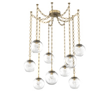 Hammerton SNB0066-09-GB-ZC-CH2-L3 - Aster LED Multi Light Pendant Multi Port Canopy Gilded Brass