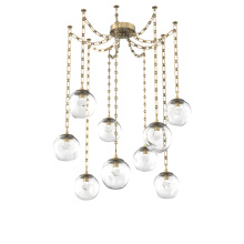 Hammerton SNB0066-09-GB-ZC-CH3-L3 - Aster LED Multi Light Pendant Multi Port Canopy Gilded Brass