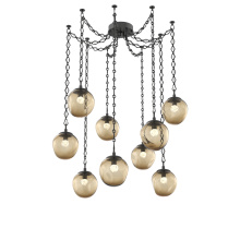 Hammerton SNB0066-09-MB-FB-CH1-L3 - Aster LED Multi Light Pendant Multi Port Canopy Matte Black