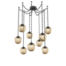Hammerton SNB0066-09-MB-ZB-CH1-L1 - Aster LED Multi Light Pendant Multi Port Canopy Matte Black