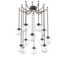 Hammerton SNB0066-12-FB-FC-CH1-L3 - Aster LED Multi Light Pendant Multi Port Canopy Flat Bronze