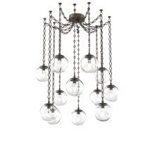Hammerton SNB0066-12-FB-GC-CH1-L1 - Aster LED Multi Light Pendant Multi Port Canopy Flat Bronze