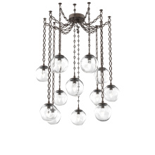 Hammerton SNB0066-12-FB-GC-CH2-L1 - Aster LED Multi Light Pendant Multi Port Canopy Flat Bronze