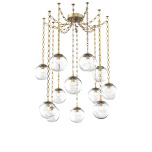Hammerton SNB0066-12-GB-FC-CH1-L3 - Aster LED Multi Light Pendant Multi Port Canopy Gilded Brass