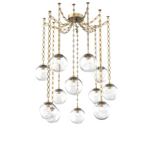 Hammerton SNB0066-12-GB-FC-CH2-L1 - Aster LED Multi Light Pendant Multi Port Canopy Gilded Brass