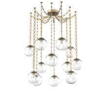 Hammerton SNB0066-12-GB-GC-CH2-L3 - Aster LED Multi Light Pendant Multi Port Canopy Gilded Brass