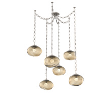 Hammerton SNB0068-06-BS-FB-CH2-L3 - Nova LED Multi Light Pendant Beige Silver