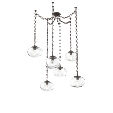 Hammerton SNB0068-06-FB-GC-CH1-L3 - Nova LED Multi Light Pendant Flat Bronze