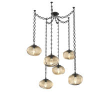 Hammerton SNB0068-06-MB-GB-CH2-L3 - Nova LED Multi Light Pendant Matte Black