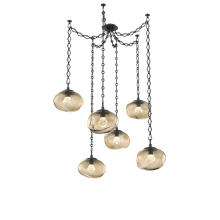 Hammerton SNB0068-06-MB-ZB-CH1-L3 - Nova LED Multi Light Pendant Matte Black
