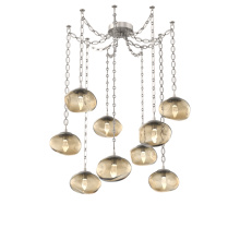 Hammerton SNB0068-09-BS-GB-CH2-L3 - Nova LED Multi Light Pendant Beige Silver