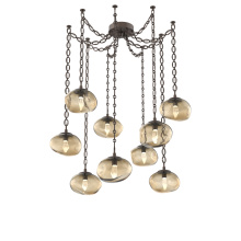 Hammerton SNB0068-09-FB-GB-CH2-L1 - Nova LED Multi Light Pendant Flat Bronze