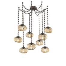 Hammerton SNB0068-09-FB-GB-CH3-L1 - Nova LED Multi Light Pendant Flat Bronze