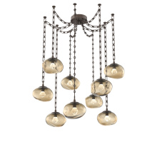 Hammerton SNB0068-09-FB-ZB-CH3-L3 - Nova LED Multi Light Pendant Flat Bronze