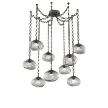 Hammerton SNB0068-09-FB-ZS-CH2-L1 - Nova LED Multi Light Pendant Flat Bronze