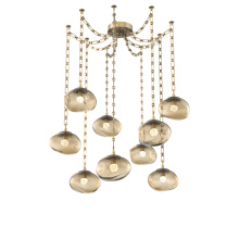 Hammerton SNB0068-09-GB-FB-CH3-L3 - Nova LED Multi Light Pendant Gilded Brass
