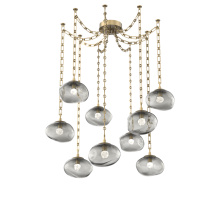 Hammerton SNB0068-09-GB-FS-CH3-L3 - Nova LED Multi Light Pendant Gilded Brass